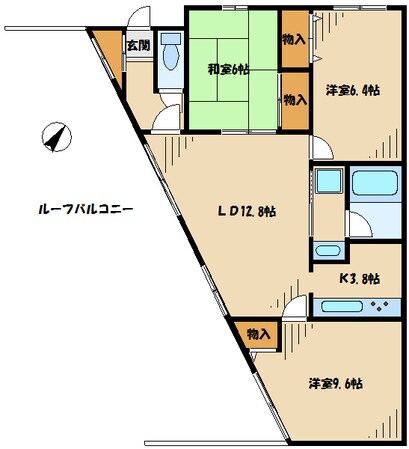 バードタウン２番館の物件間取画像